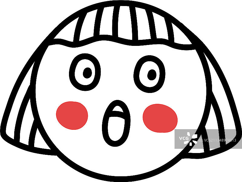 白底红脸的喧闹女孩图片素材