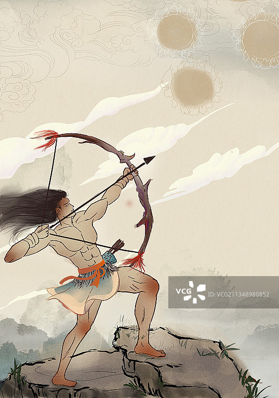 后羿射日图片素材