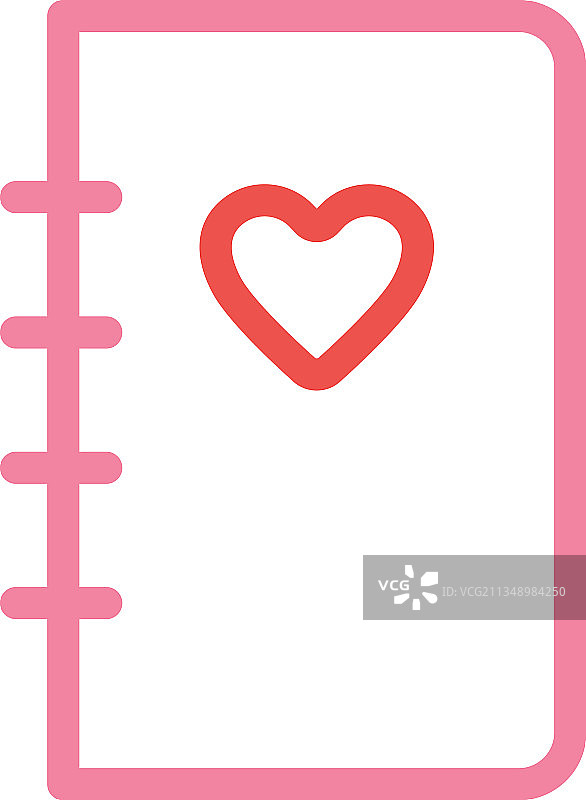 白色背景上的爱心笔记本图片素材