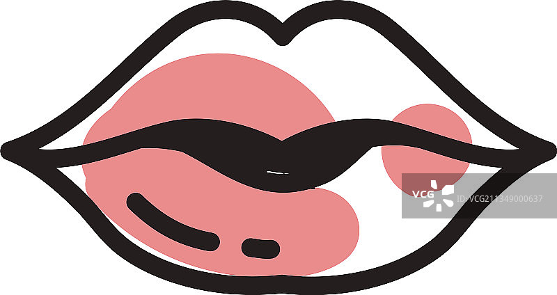 白色背景上的性感嘴唇图片素材