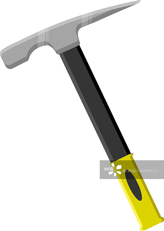 白色背景上的黄色锤子图片素材