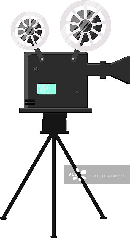 白色背景上的电影放映机图片素材