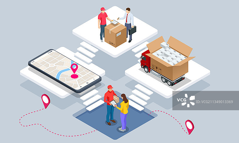 全球物流网络2.5D示意图图片素材