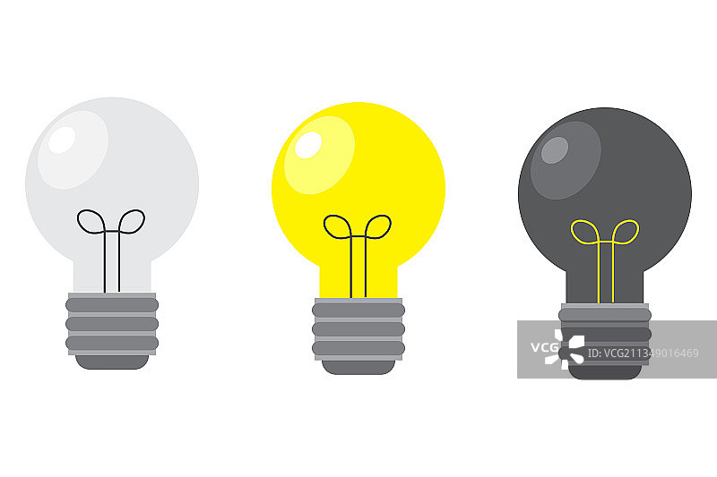 简约彩色灯泡灯具能量标志图片素材