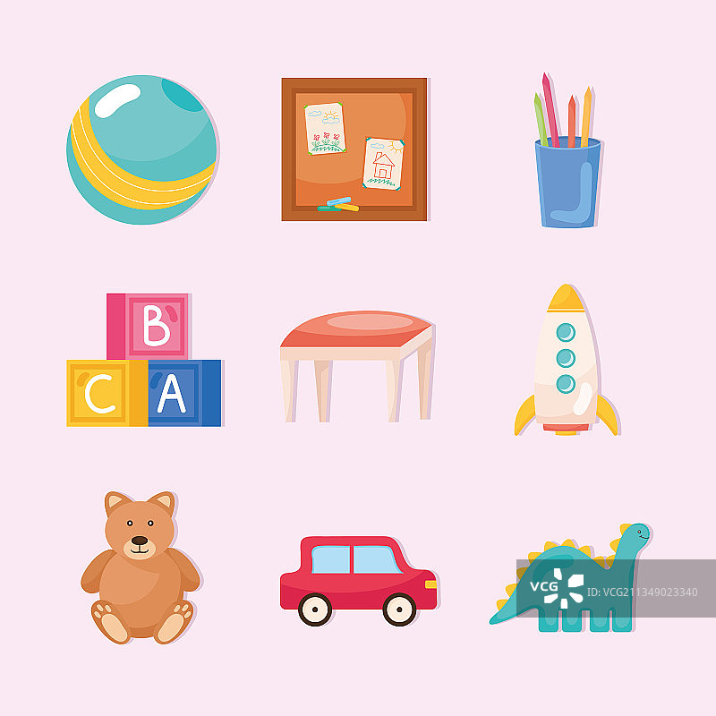 玩具图标组图片素材