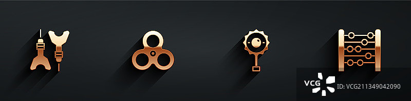 飞镖箭头指尖陀螺拨浪鼓婴儿玩具套装图片素材