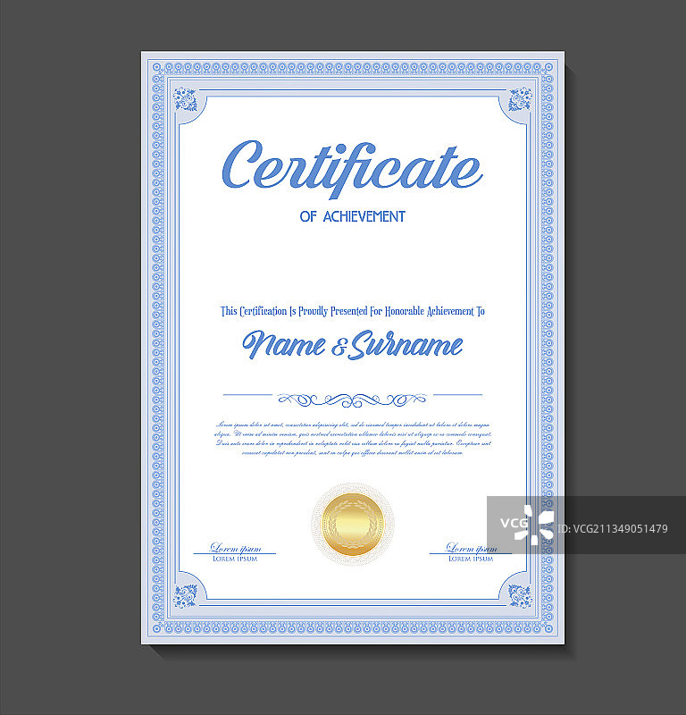 复古证书或毕业证书设计图片素材