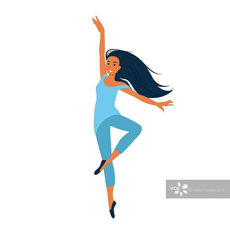 跳现代舞的年轻女孩图片素材