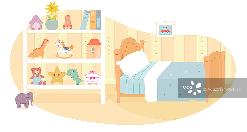 小男孩卧室室内设计背景图片素材