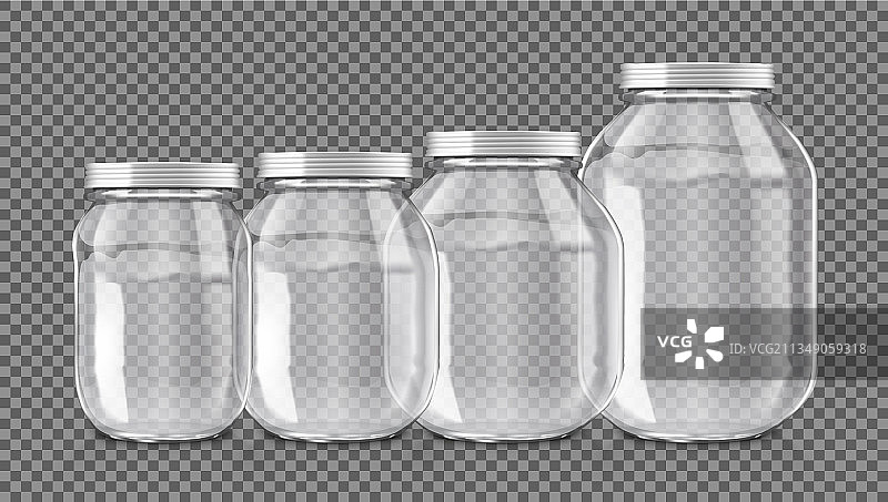 3D逼真空玻璃罐图片素材
