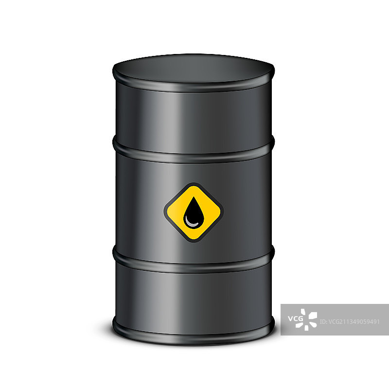 3D黑色油桶石油溢出图标图片素材