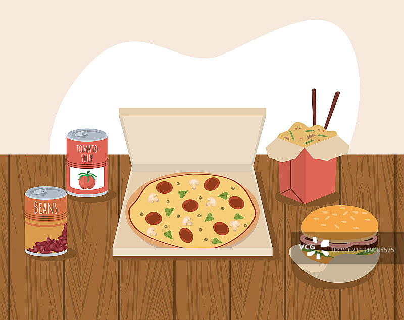 披萨和家常菜图片素材