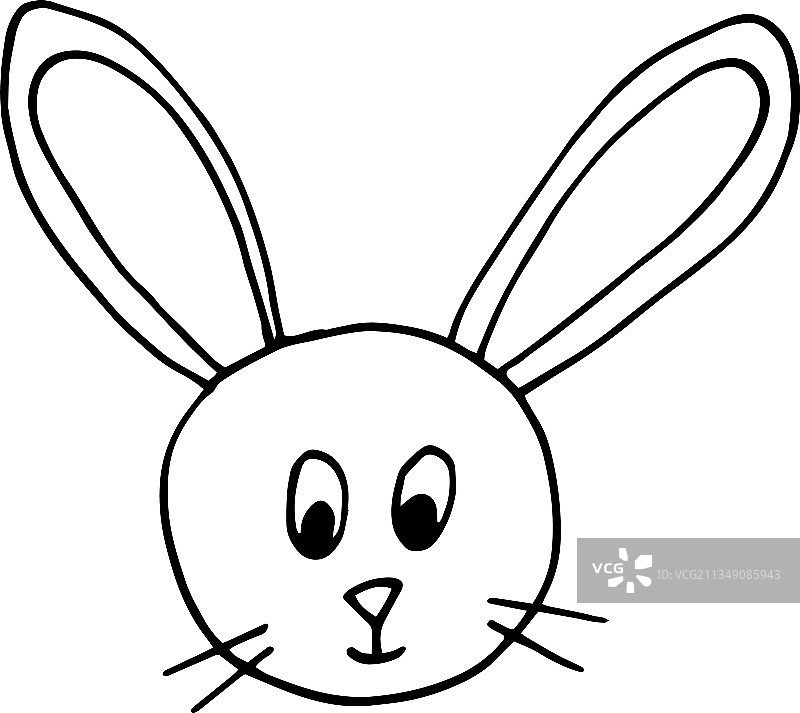 手绘斯堪的纳维亚风格的野兔脸图片素材