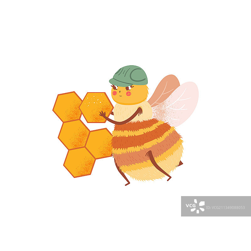 卡通蜜蜂建造蜂巢图片素材