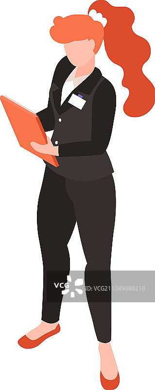 佩戴姓名胸牌的女人图片素材