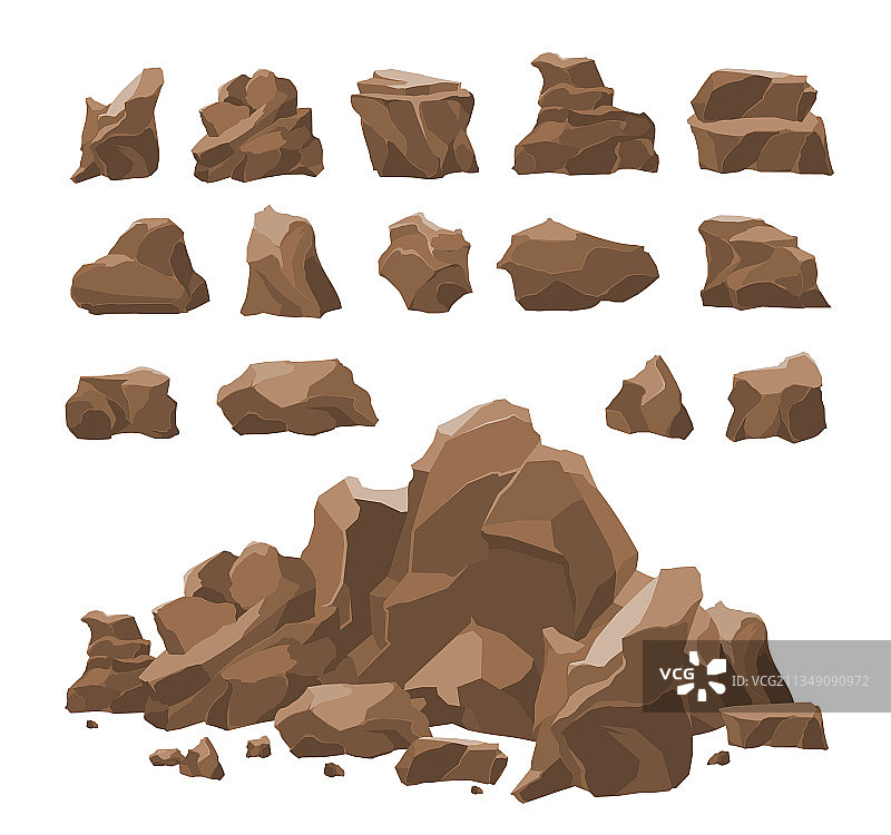 逼真的岩石组合图片素材