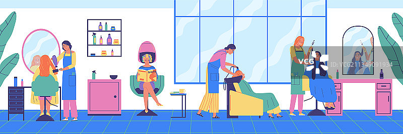 美发美容沙龙组合图片素材