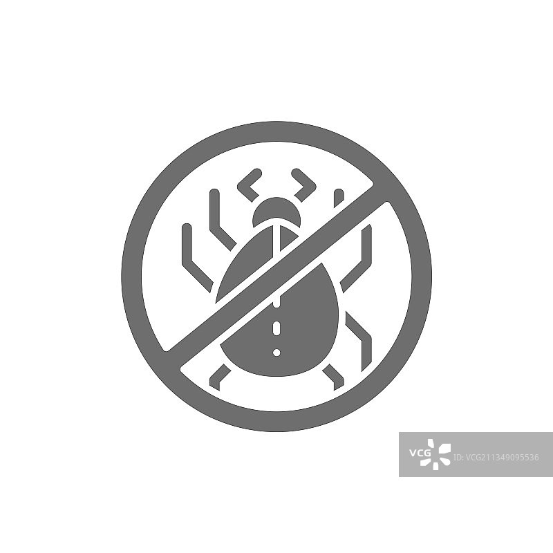 禁止尘螨过敏灰色图标标志图片素材