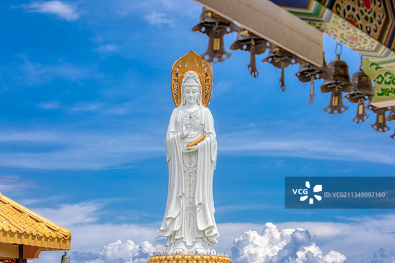 海南三亚南南山寺海观音雕塑图片素材