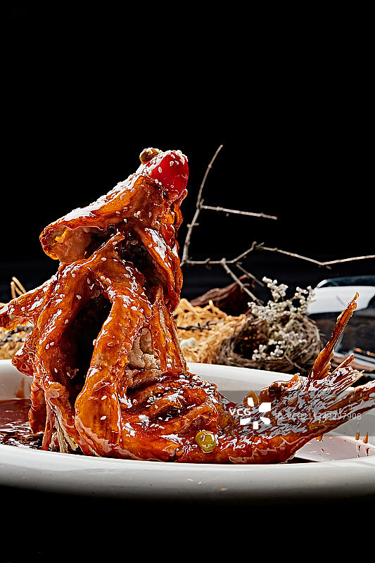 茄汁糖醋干炸鱼图片素材