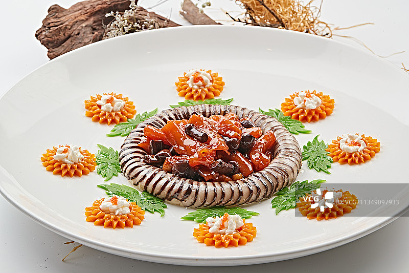 鸡枞王府烧蹄筋图片素材