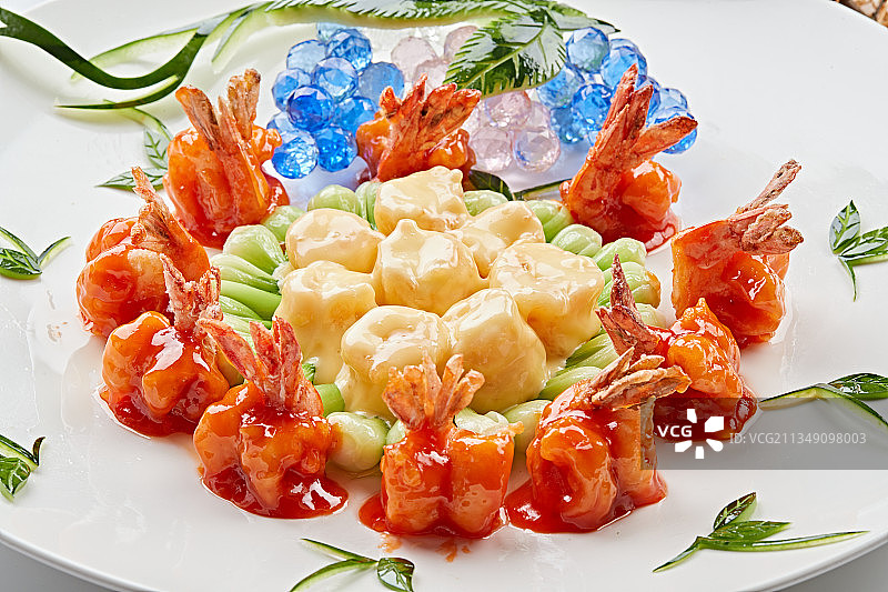 双味大虾球图片素材