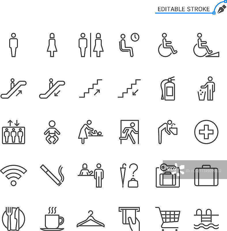 公共信息线性图标可编辑描边图片素材