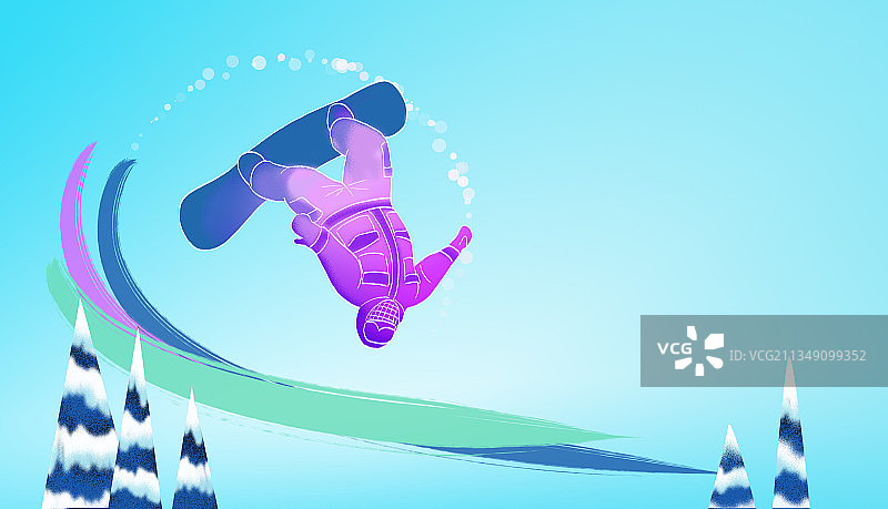 户外单板滑雪运动图片素材