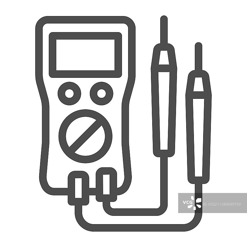 万用表线性图标电子概念图片素材