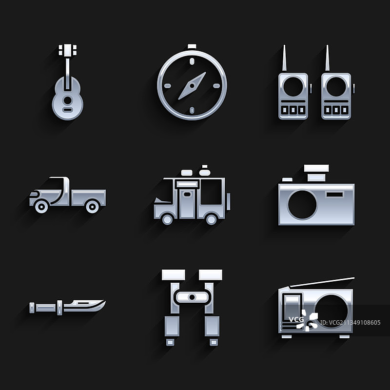 房车露营拖车望远镜收音机素材图片素材