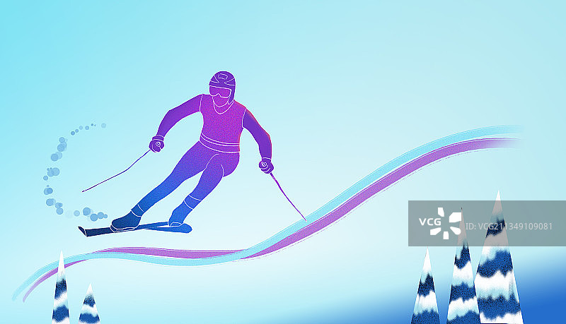 户外雪地滑雪运动图片素材