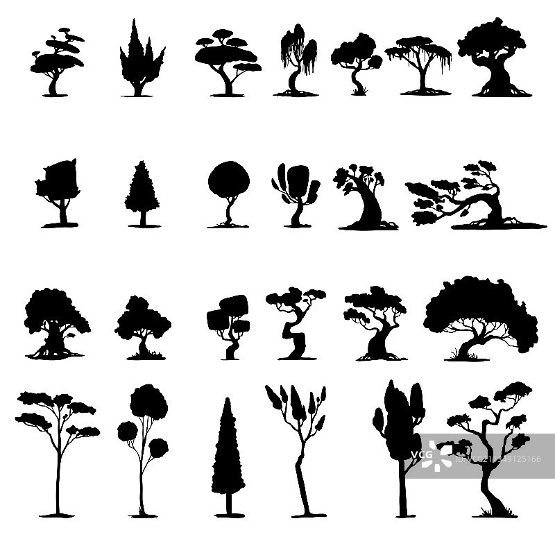 假想树木剪影素材图片素材