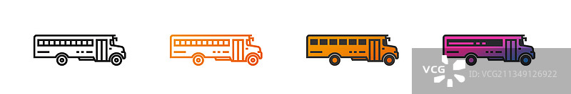 校车轮廓线条图标图片素材