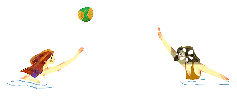 海面上度假插画元素图片素材