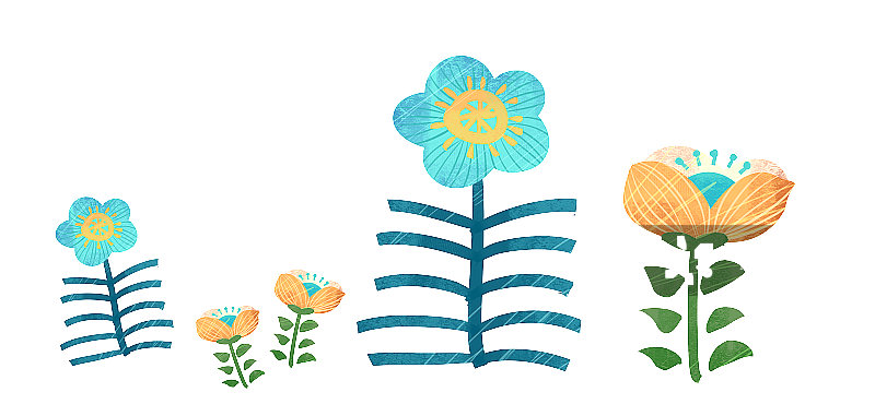 可爱的花朵插画元素图片素材