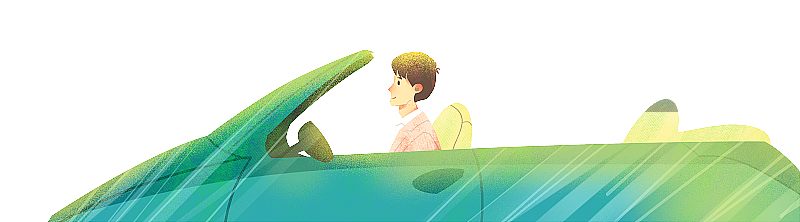 男性开车插画元素图片素材