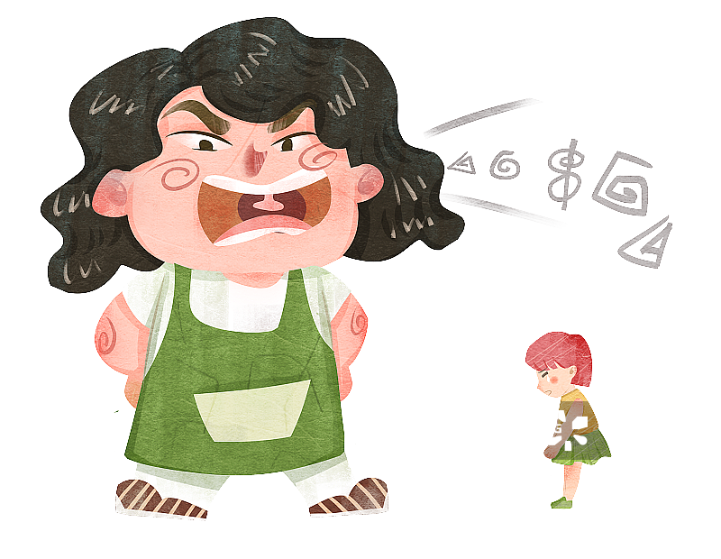 妈妈生气教育孩子插画元素图片素材