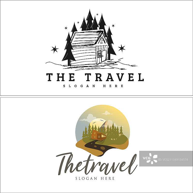 酒店小屋租赁露营Logo设计图片素材