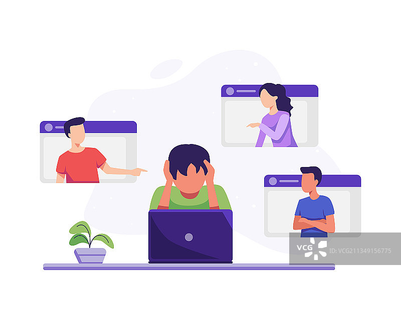 社交网络中的网络欺凌图片素材