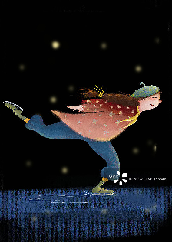 滑冰少女图片素材