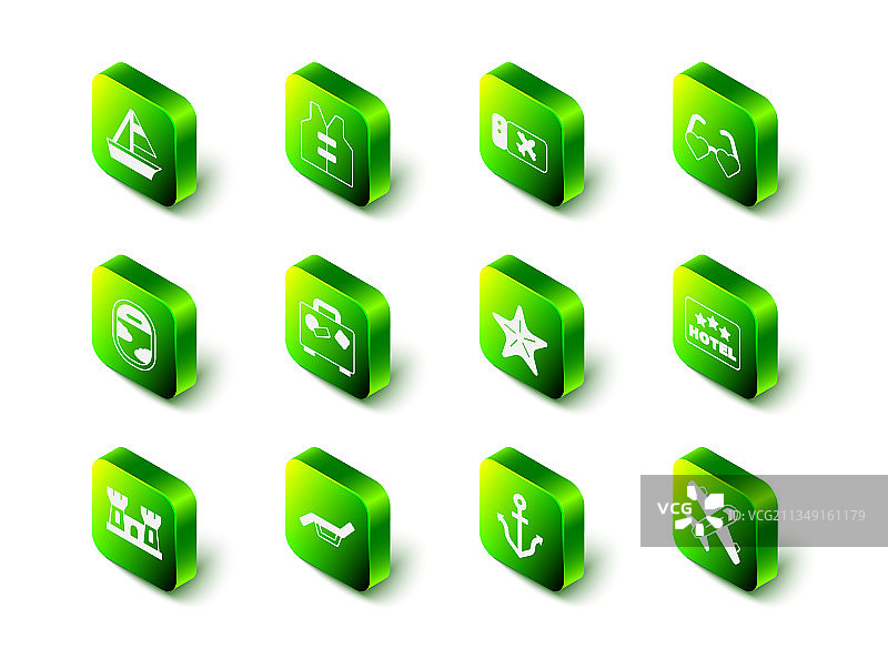 救生衣、机票、心形图案图片素材