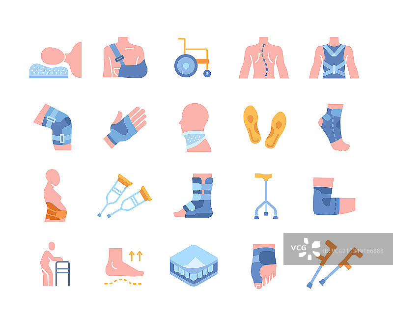 带有固定图案的彩色图标合集图片素材