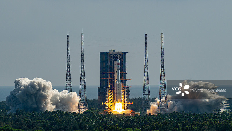 天舟三号火箭发射图片素材