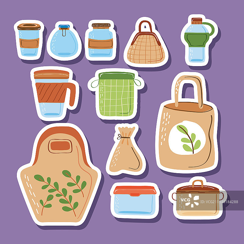 可重复使用容器图标合集图片素材