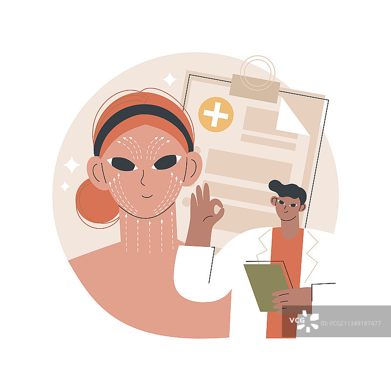 面部提升抽象概念图片素材