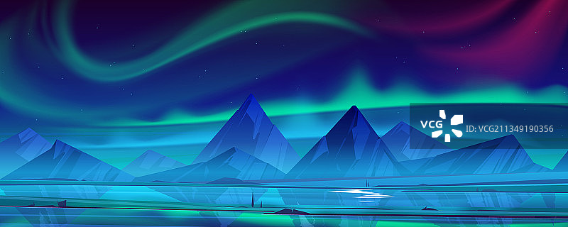 夜空中的北极光图片素材