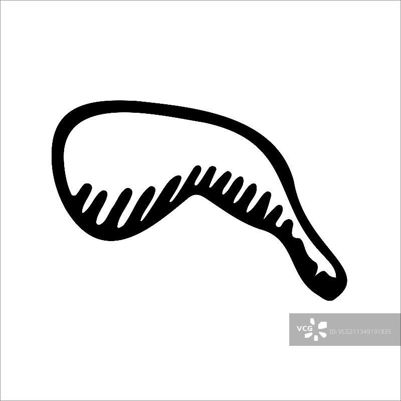 鸡腿黑色线性轮廓素材图片素材