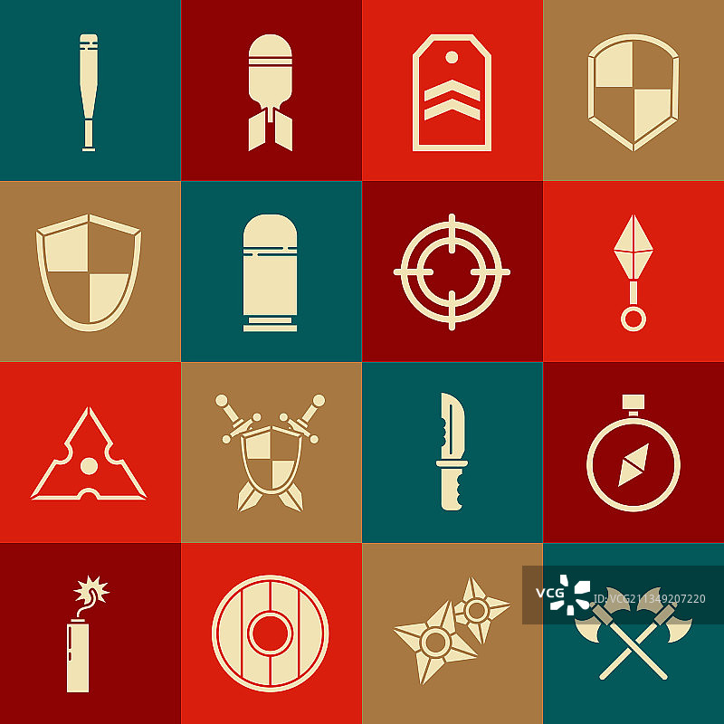 交叉的中世纪斧头指南针日本忍者图片素材