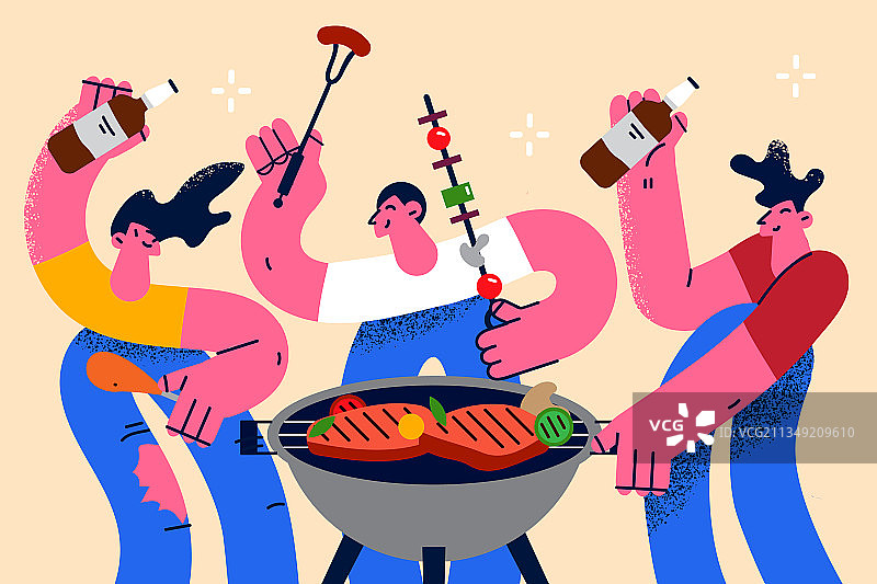 烧烤夏日派对欢乐概念图片素材