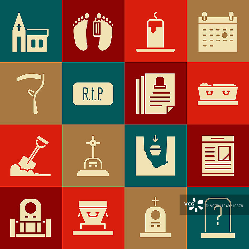 墓碑棺材葬礼场景图片素材